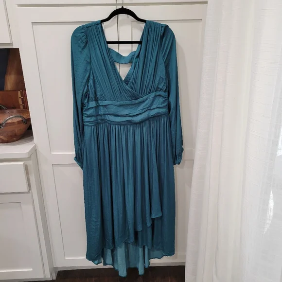 Anthropologie Gwendolyn Maxi Dress Hi Low Surplice Neckline Plus Size 16W - Picture 2 of 13